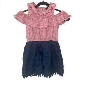 Joe's Jeans Cold Shoulder Ruffle Pom Pom Dress Size 8